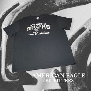 American Eagle Tailgate San Antonio Spurs NBA Champions Shirt Black Mens 2X